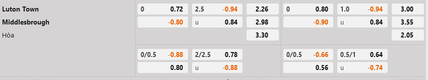 Luton vs Middlesbrough Luton vs Middlesbrough