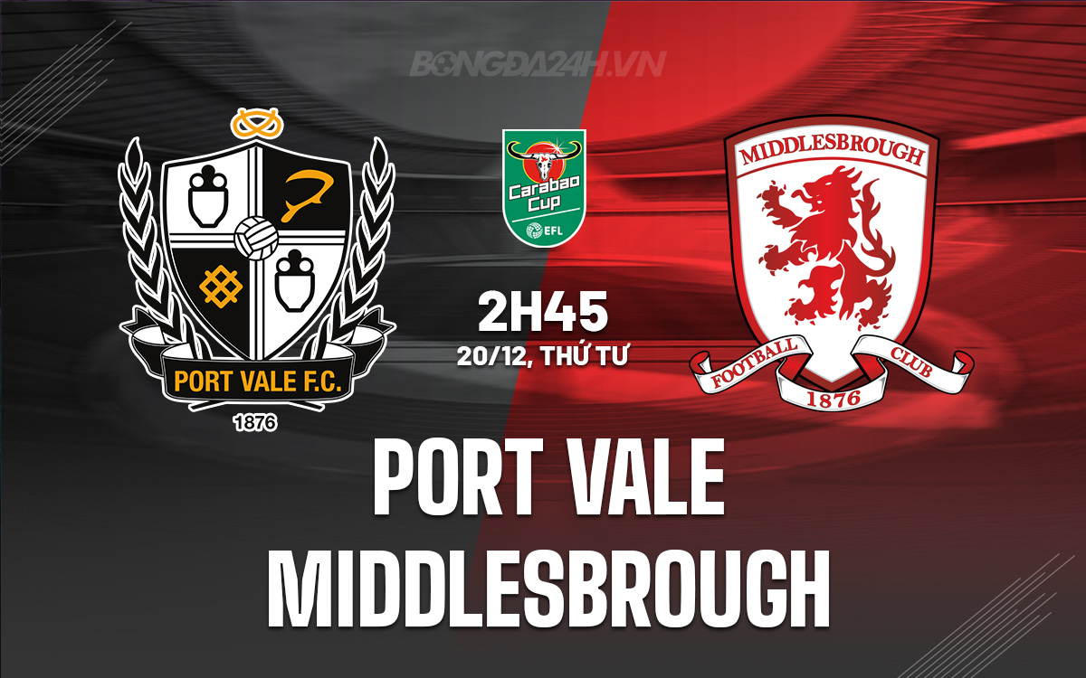 Port Vale vs Middlesbrough