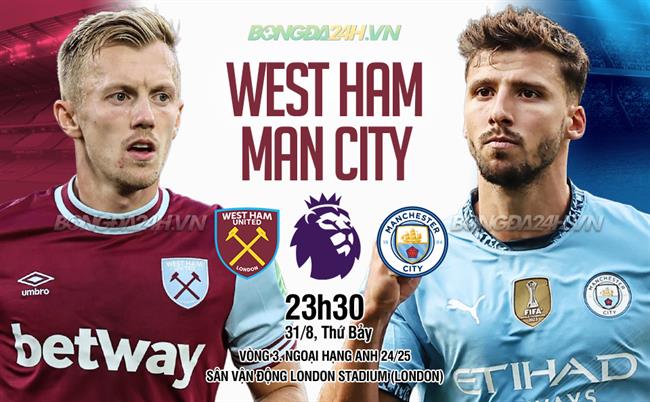 Nhận định West Ham vs Man City (23h30 ngày 31/8): Khó có bất ngờ