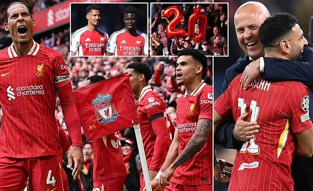 Liverpool mở hội tại Anfield sau khi vô địch EPL trước 4 vòng